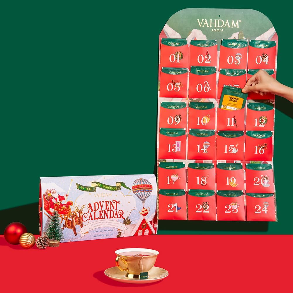 VAHDAM - Limited Edition Tea Bag Advent Calendar 2025 - 24 Unique Flavors - Canadian Distribution - Ships Free Within Canada on Orders Above CAD $199 - Image 4