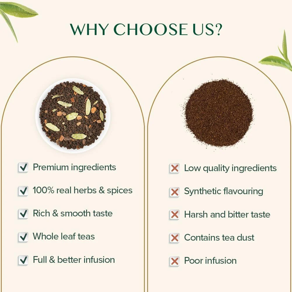 VAHDAM Masala Chai Tea Loose Leaf - 50 Cups (3.53oz) | Black Tea with Cinnamon, Cardamom, Cloves & Black Pepper - Canadian Distribution - Ships Free Within Canada on Orders Above CAD $199 - Image 5