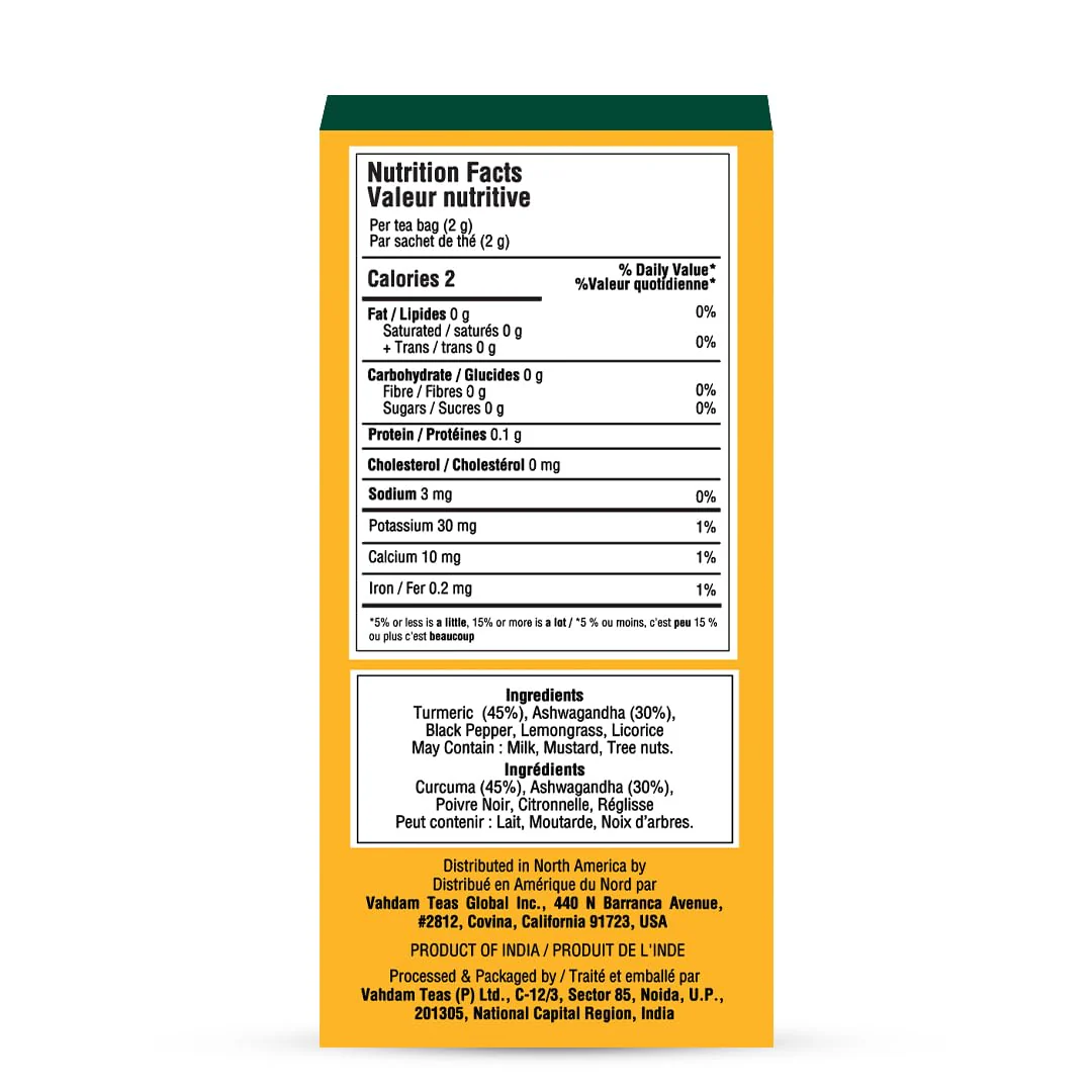 VAHDAM – Turmeric Ashwagandha Tea – Herbal – 100 Count – Caffeine free blend - Canadian Distribution - Ships Free Within Canada on Orders Above CAD $199 - Image 10