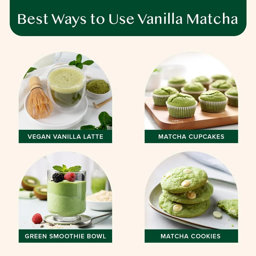 VAHDAM Vanilla Matcha Green Tea Powder (2 x 1.76oz/50g) - Pure Japanese Matcha with Madagascar Vanilla - Canadian Distribution - Ships Free Within Canada on Orders Above CAD $199 - Image 3