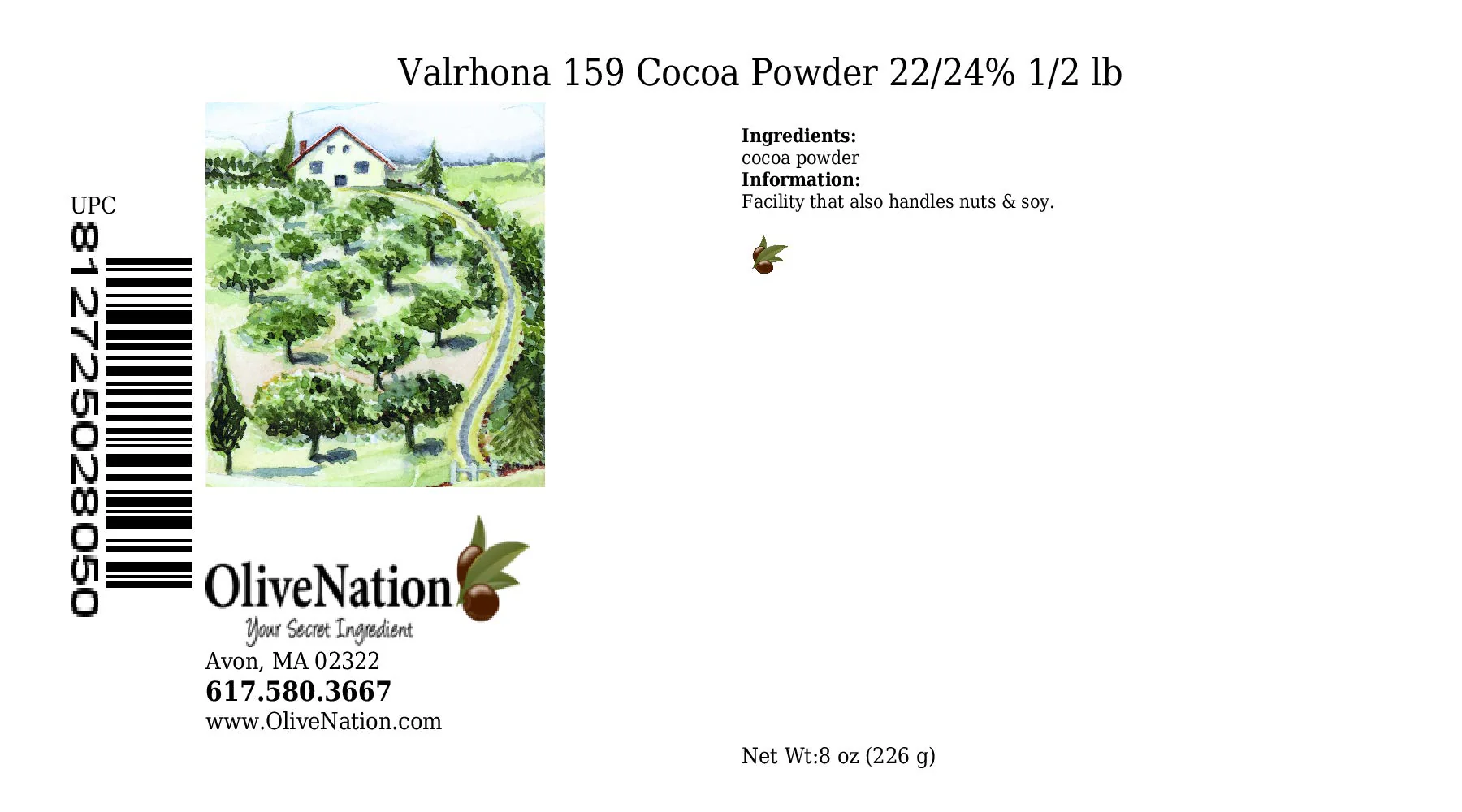 Valrhona 159 Cocoa Powder 22/24% 1/2 lb - Ships Free Within Canada on Orders Above CAD $199 - Image 2