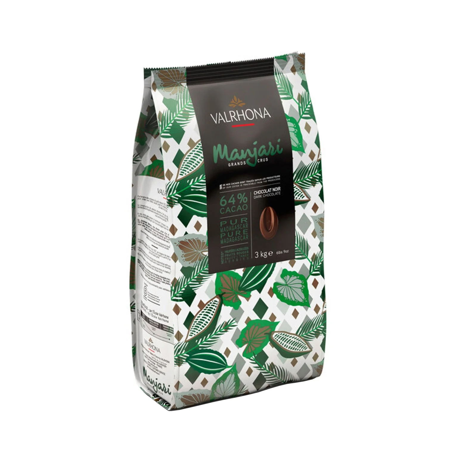 VALRHONA Manjari 64% – Dark Chocolate Couverture - 3kg - Canadian Distribution - Ships Free Within Canada on Orders Above CAD $199