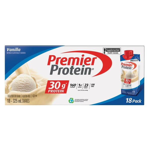 Vanilla Shake - 18 × 325 mL - Premier Protein - Health and Wellness - Canadian Distribution - Ships Free Within Canada on Orders Above CAD $199