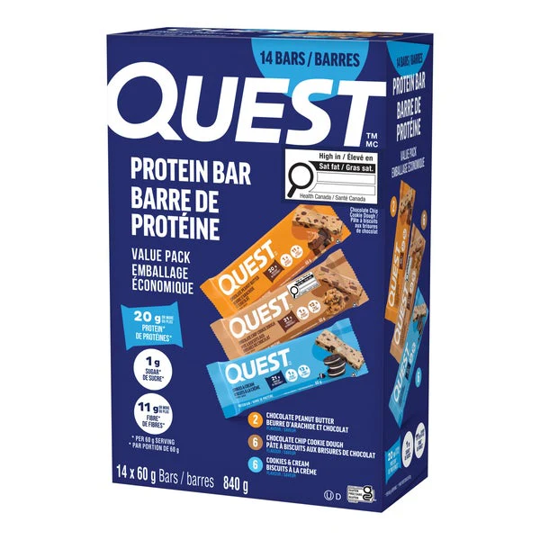 Variety Pack Protein Bars - 56 x 60 g - Quest - Canadian Distribution - Ships Free Within Canada on Orders Above CAD $199 - Image 3