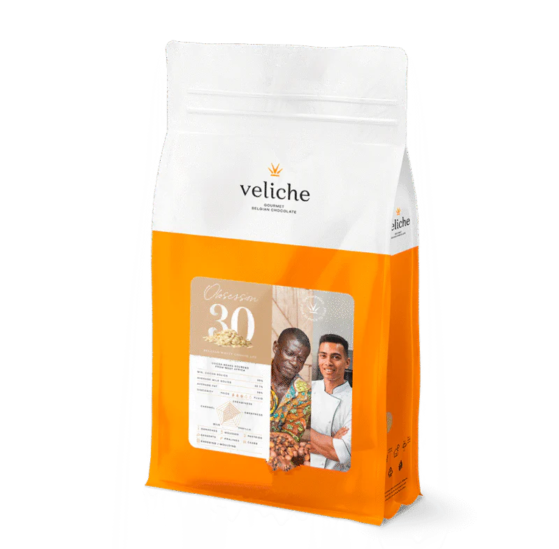 Veliche Obsession 30 - 2.5KG - White Chocolate Callets - 30% - Canadian Distribution - Ships Free Within Canada on Orders Above CAD $199