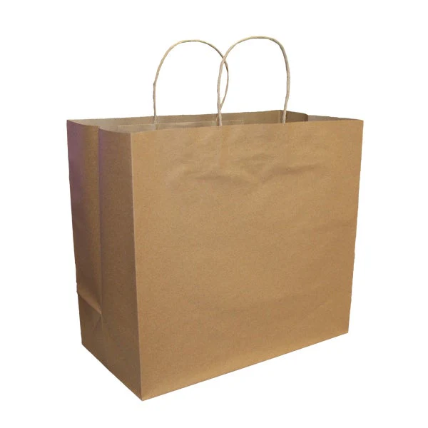 Viro Kraft Bag with Handle 13” x 6” x 15” - Pack of 250  - Disposables, Restaurant Packaging and Take-Out Supplies - Canadian Distribution - Ships Free Within Canada on Orders Above CAD $199