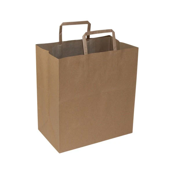 Viro Kraft Bag with Handle 15” x 7.1” x 13” - Pack of 250  - Disposables, Restaurant Packaging and Take-Out Supplies - Canadian Distribution - Ships Free Within Canada on Orders Above CAD $199