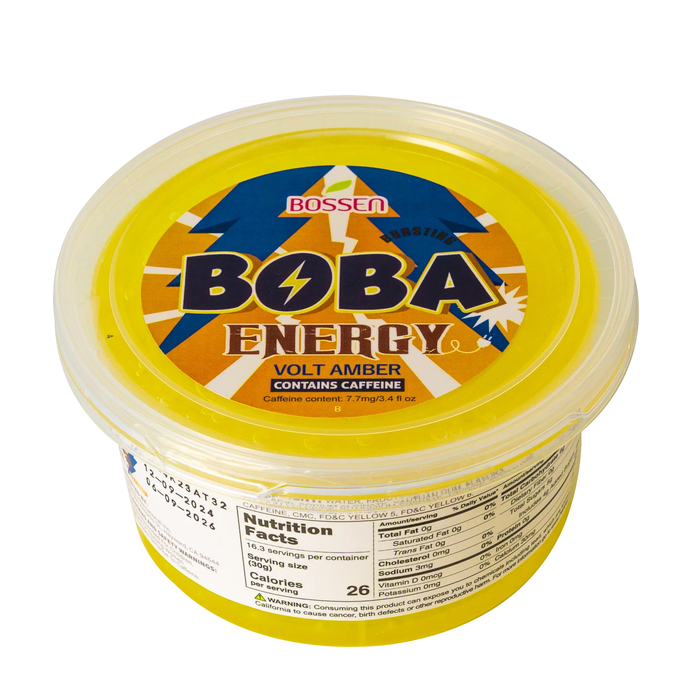 Volt Amber Bursting Boba ENERGY | Caffeinated Popping Boba | Foodservice Bossen Canada Distribution | Ships Free Within Canada on Orders Above CAD $199 - Image 2