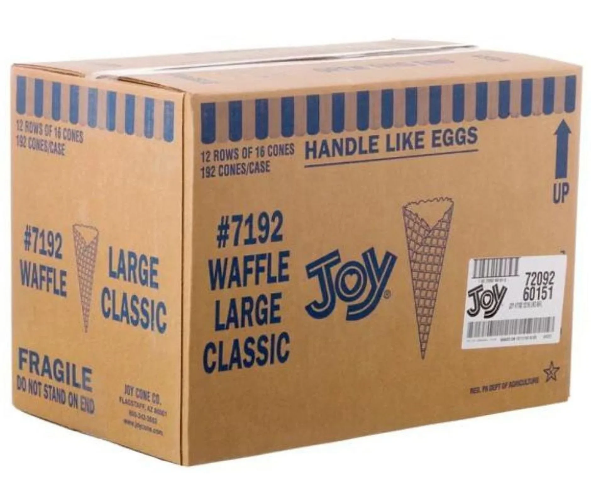 Waffle Classic Large #7192 | Joy Cone Co. | 12/16 Pack | 192 Count Per Case | Sold By The Pallet 36 Cases = 6912 Cones | Cones Distributor Canada - Image 3