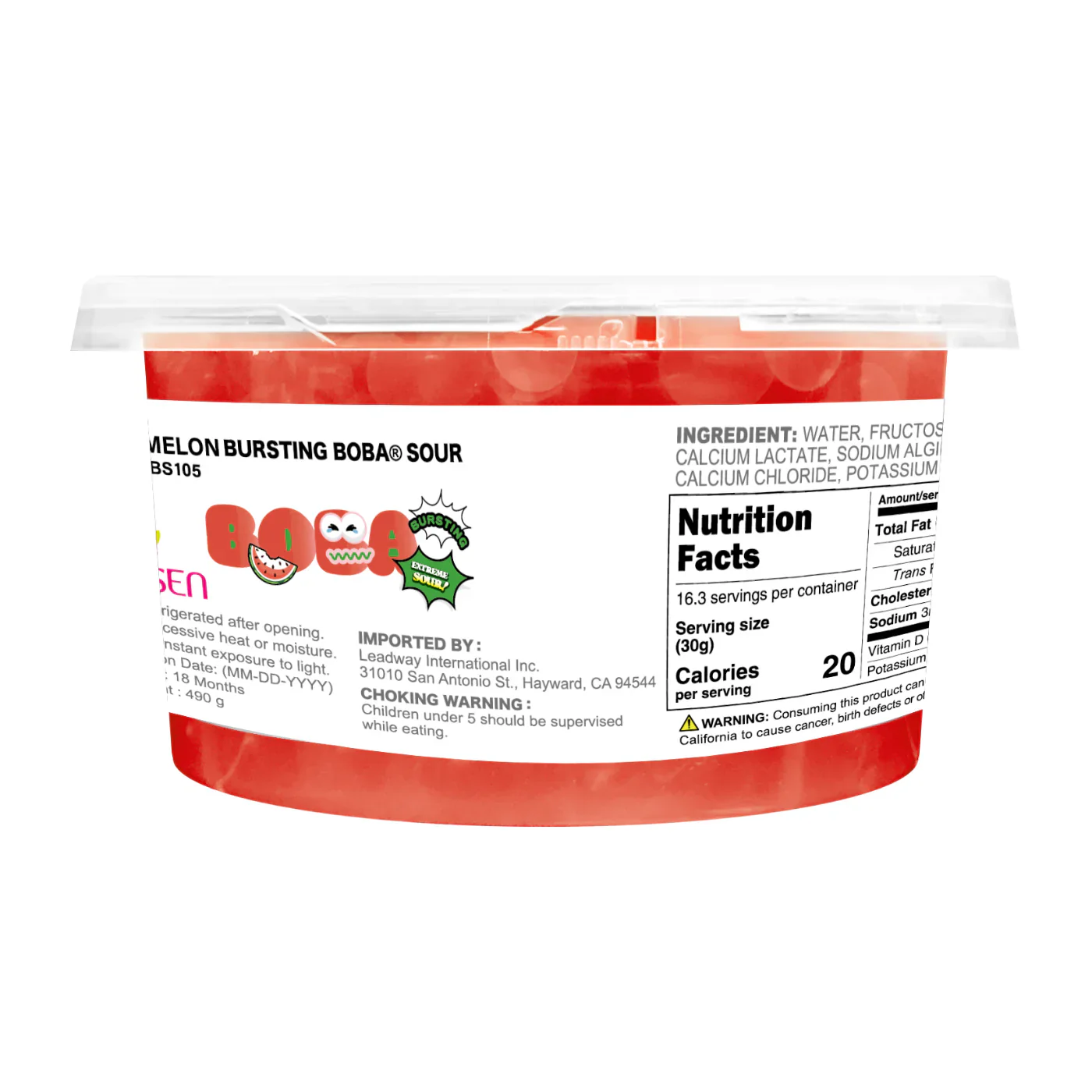 Watermelon Sour Bursting Boba | Sour Popping Boba | Foodservice Canada Distribution | Ships Free Within Canada on Orders Above CAD $199 - Image 2