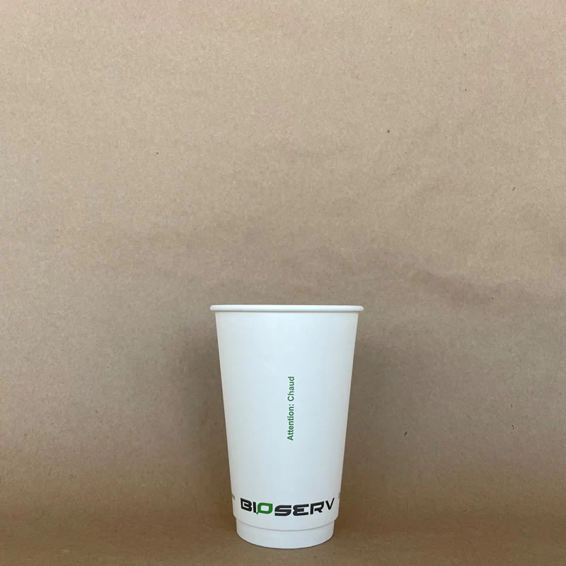 White Bioserv Double Wall AG Hot Cup - 8/10/12/16 oz - 500cs BPI - Disposable Take Away Food Packaging - Canadian Distribution - Image 5