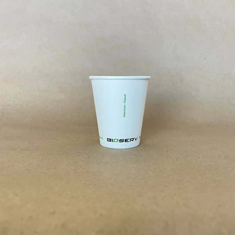 White Bioserv Single Wall Hot Cup - 4/6/8/10/12/16/20 oz - 1000cs BPI - Disposable Take Away Food Packaging - Canadian Distribution - Image 3
