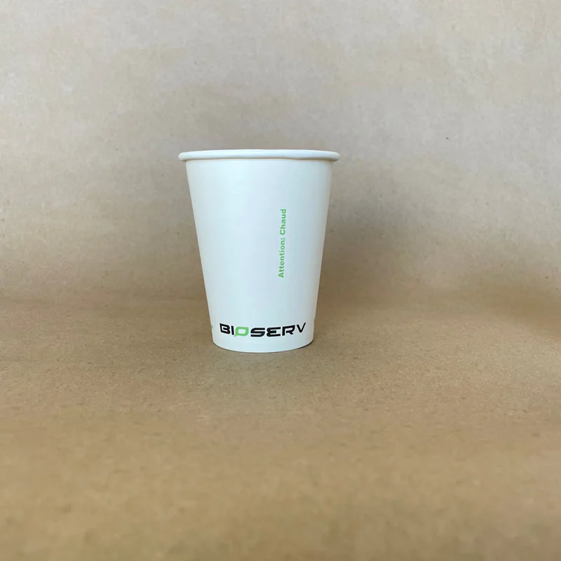 White Bioserv Single Wall Hot Cup - 4/6/8/10/12/16/20 oz - 1000cs BPI - Disposable Take Away Food Packaging - Canadian Distribution - Image 4