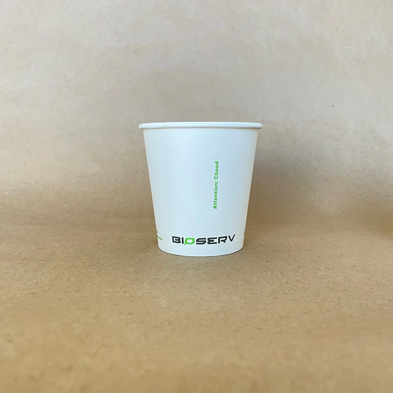 White Bioserv Single Wall Hot Cup - 4/6/8/10/12/16/20 oz - 1000cs BPI - Disposable Take Away Food Packaging - Canadian Distribution - Image 5