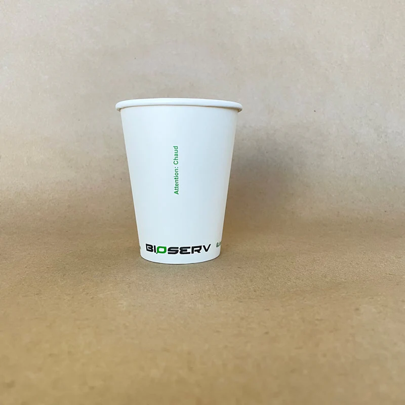 White Bioserv Single Wall Hot Cup - 4/6/8/10/12/16/20 oz - 1000cs BPI - Disposable Take Away Food Packaging - Canadian Distribution - Image 6