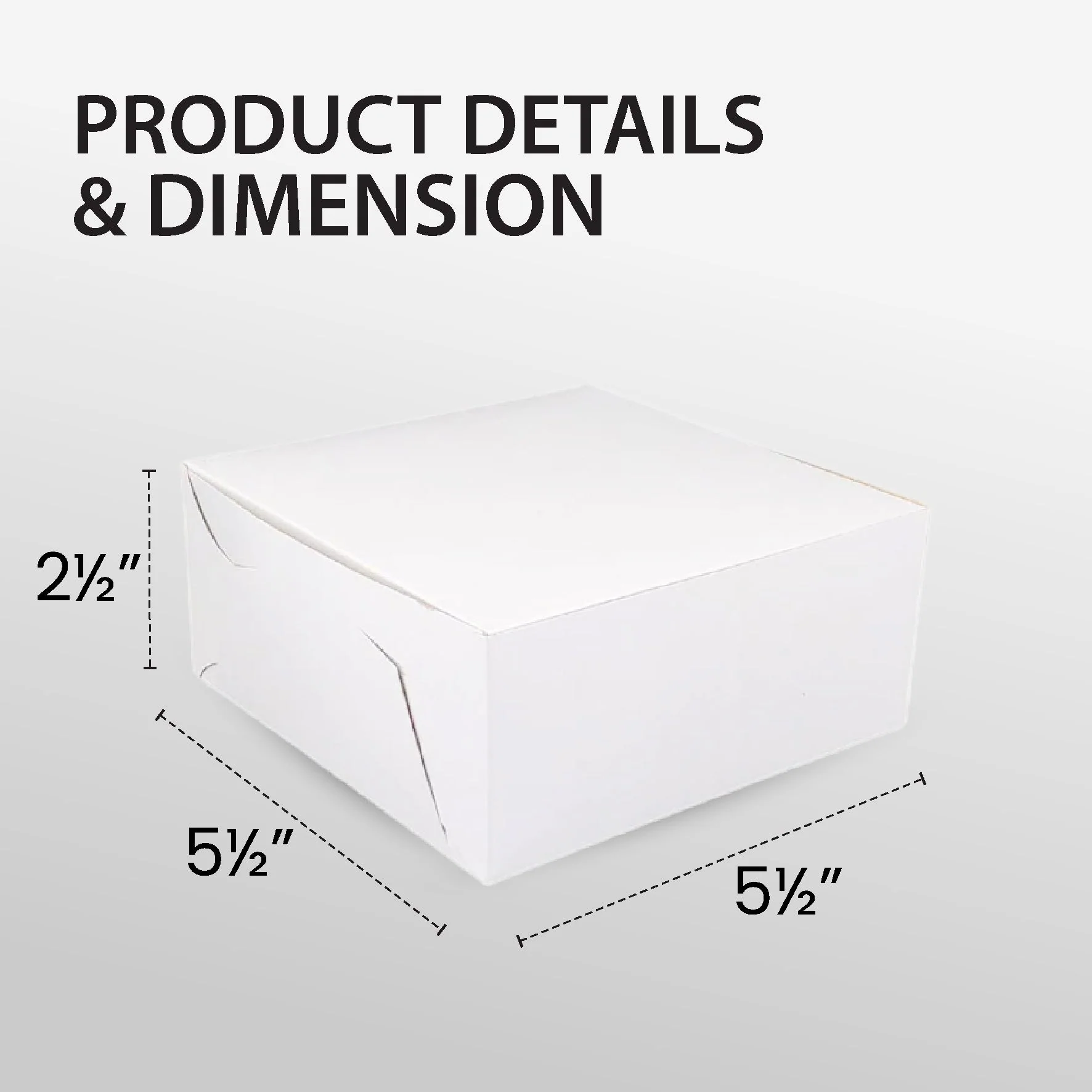 EB - White Cake Boxes - 5½x5½x2½ - Image 2
