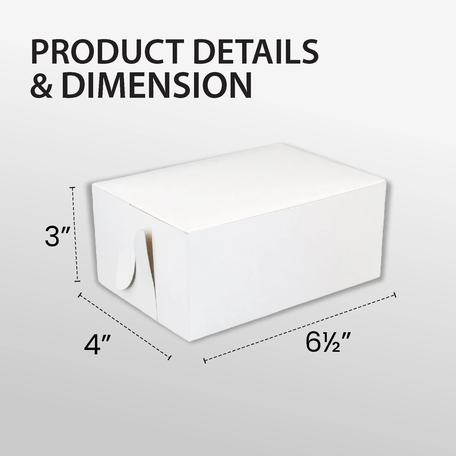 EB - White Cake Boxes - 6½x4x3 - Image 2