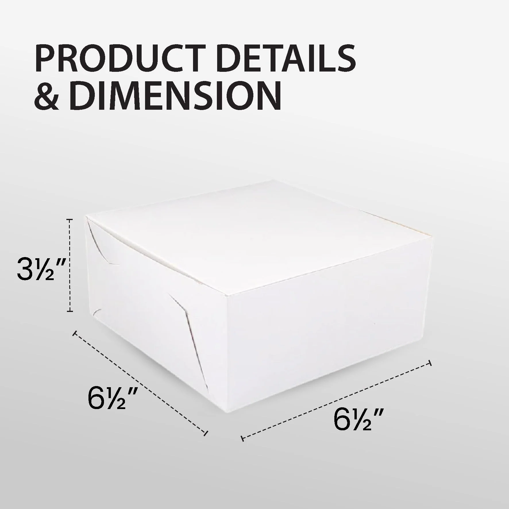 EB - White Cake Boxes - 6½x6½x3½ - Image 2