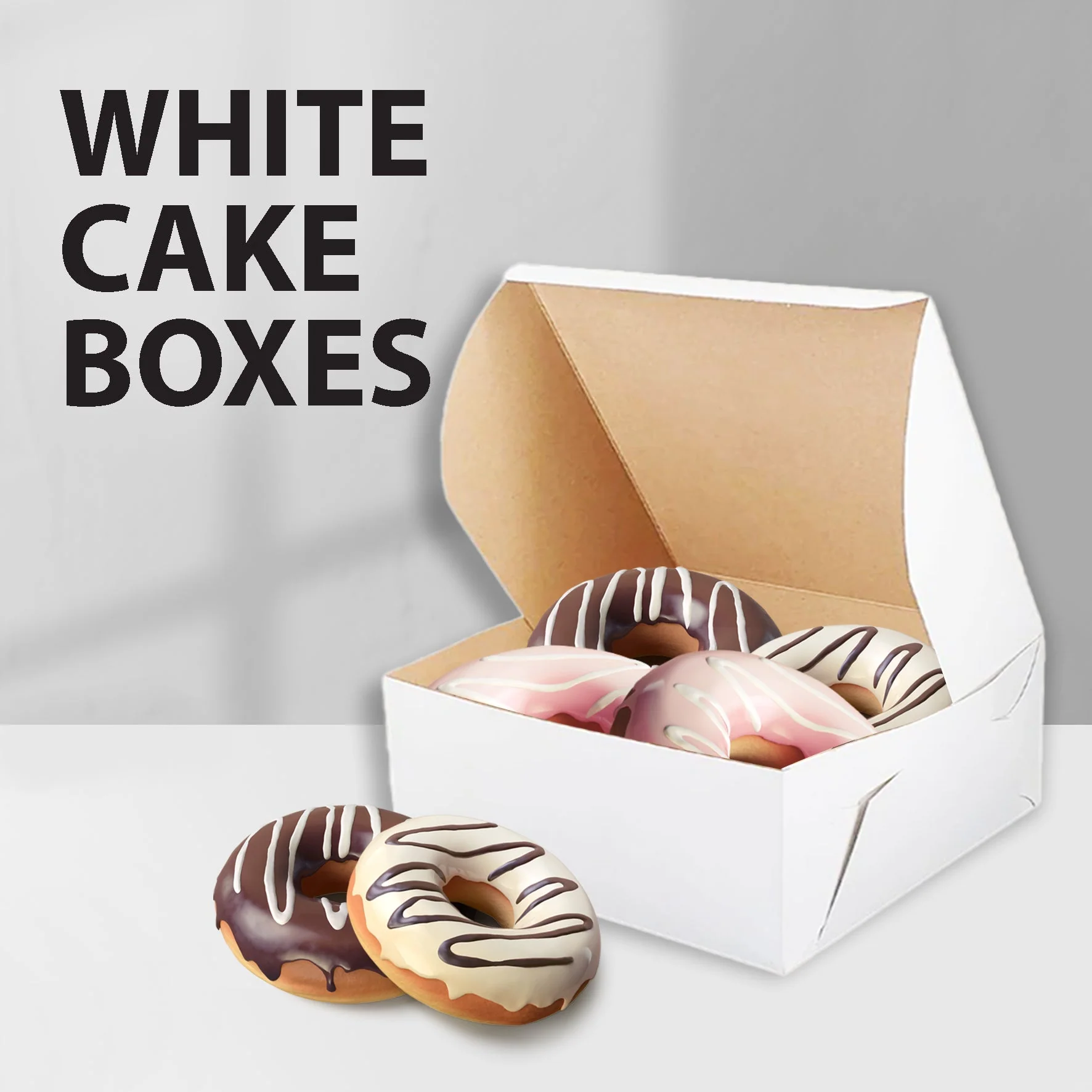 EB - White Cake Boxes - 6x6x2½ - Image 3