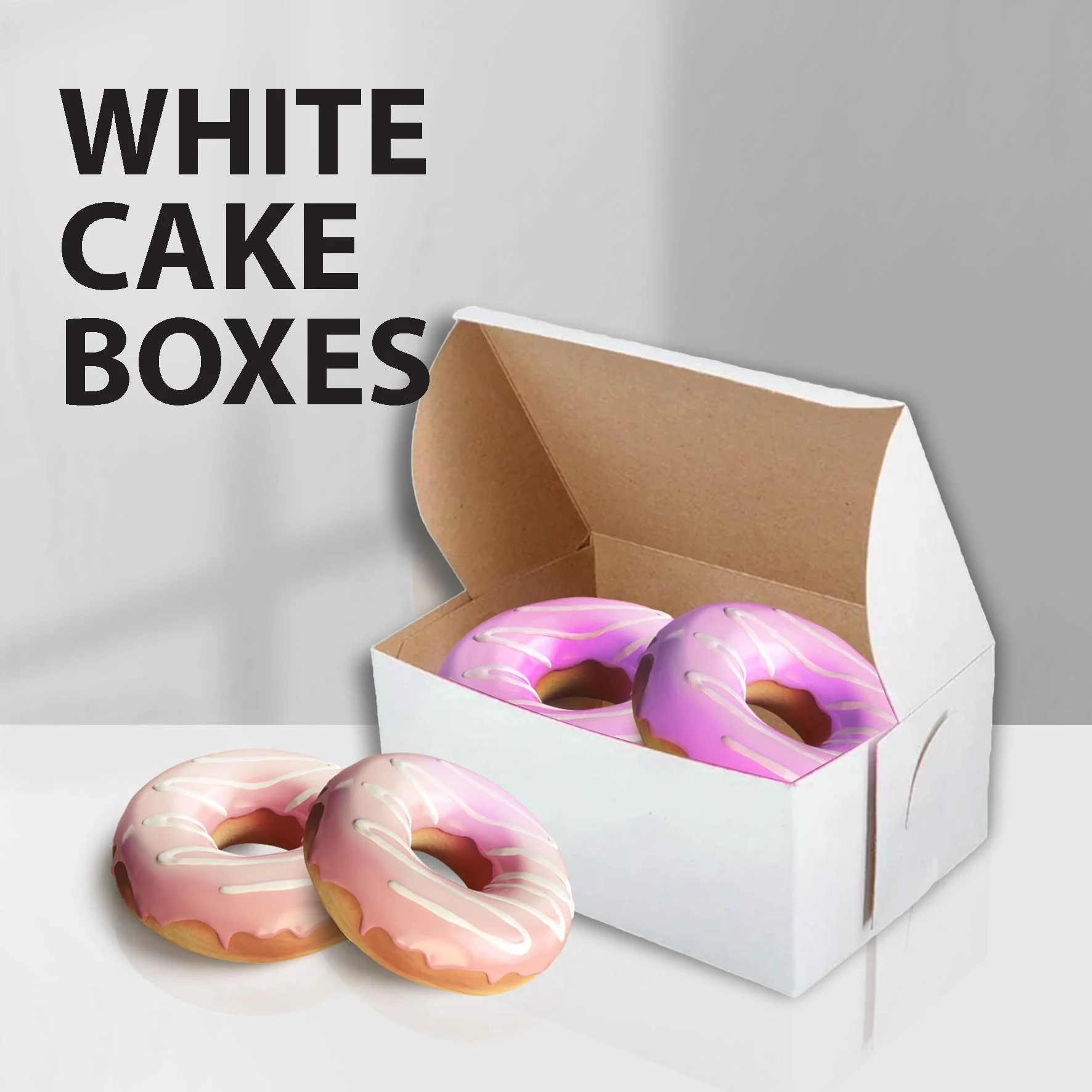 EB - White Cake Boxes - 8x4x3½