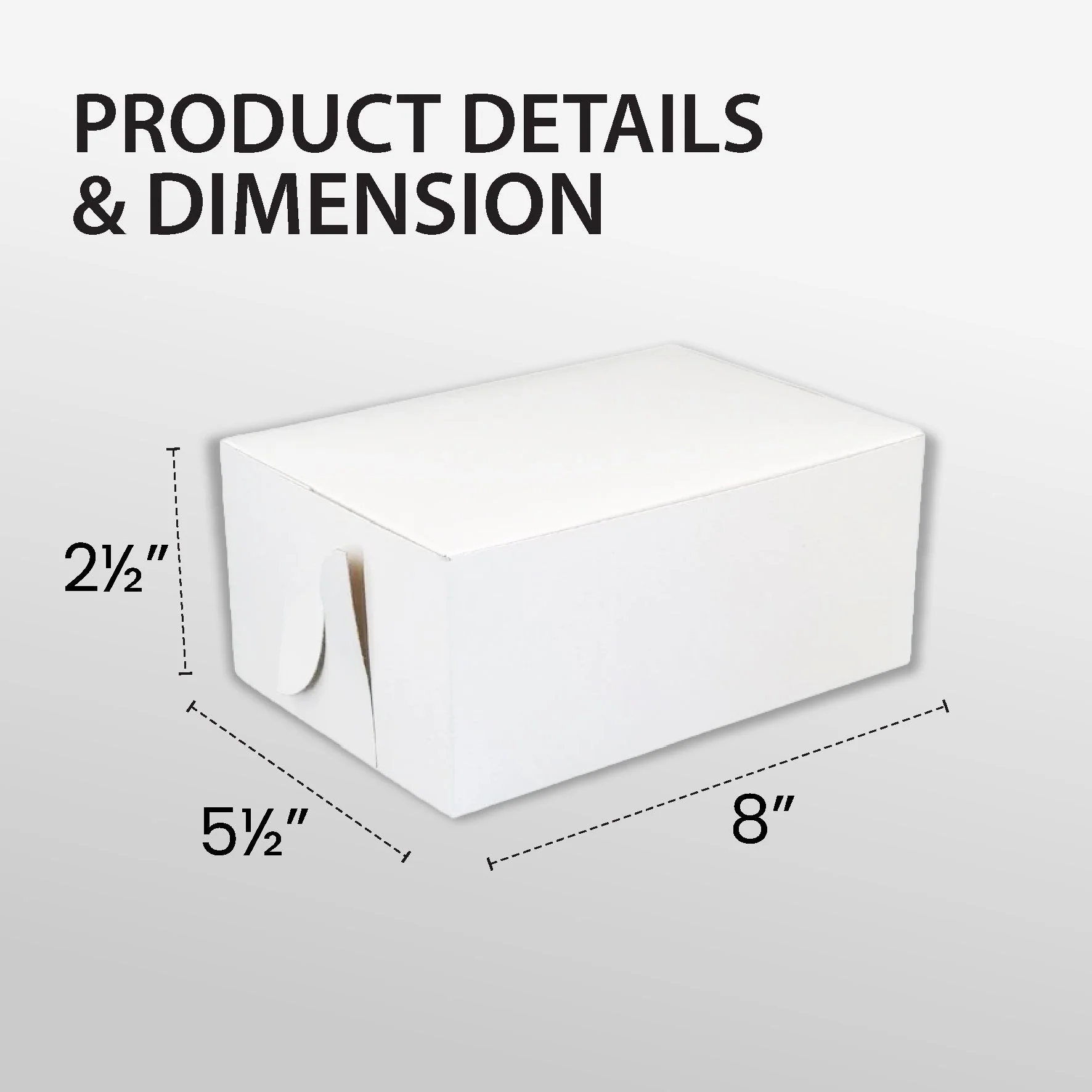 EB - White Cake Boxes - 8x5½x2½ - Image 2