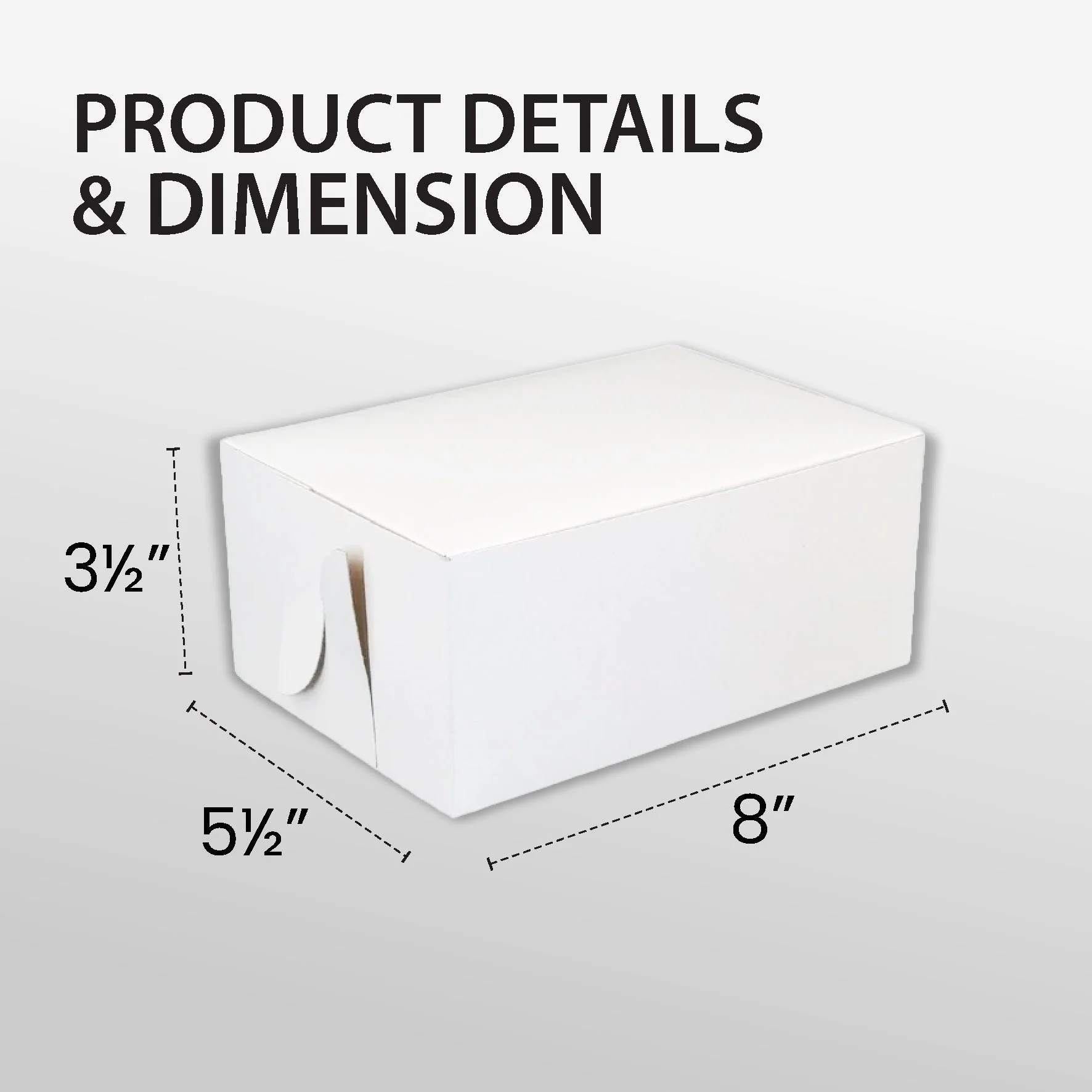 EB - White Cake Boxes - 8x5½x3½ - Image 3