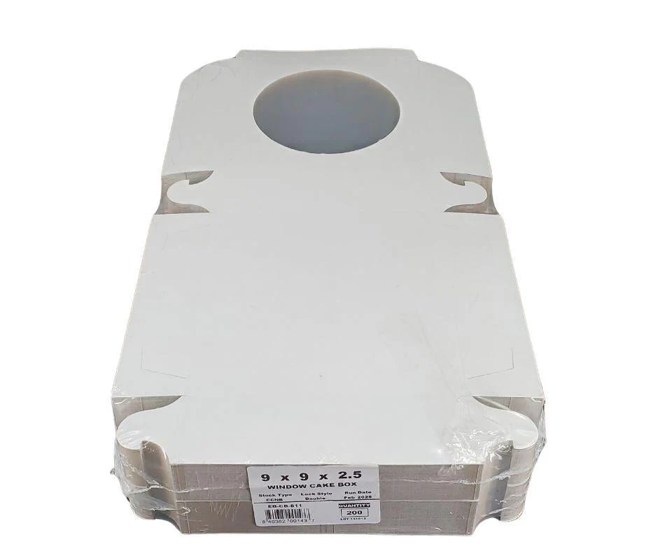 EB - White Cake Boxes - W/Window - 9x9x2.5 (Pie Box) - Image 10