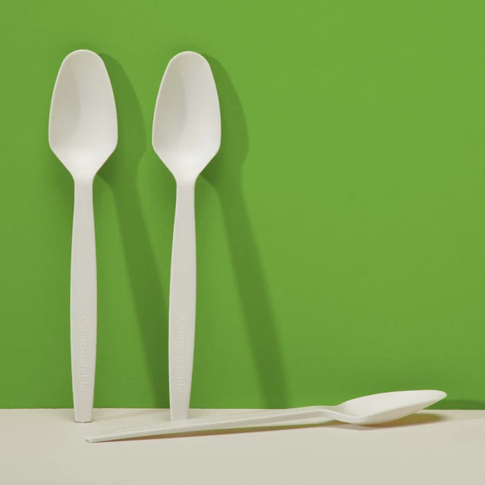 White Heavyweight Compostable Spoons - Case of 1000 - Perfect for ice cream, gelato, frozen yogurt, desserts and more. - Image 2