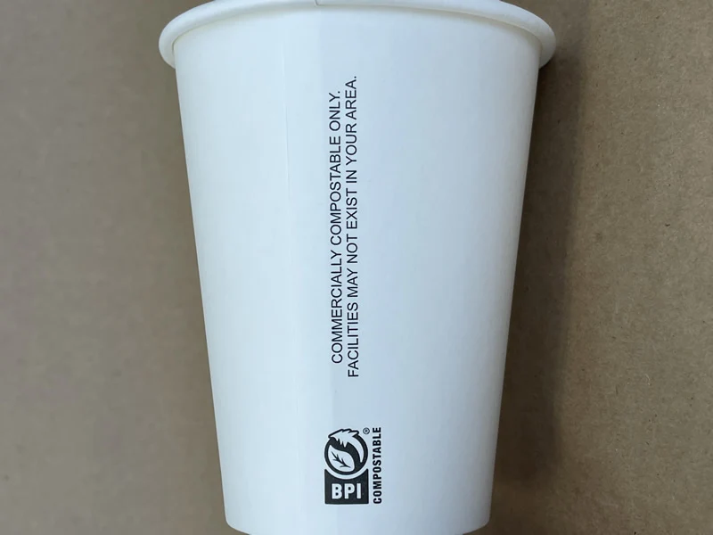 White Plain Single Wall Hot Cup - 8/12/16 oz - 1000cs BPI - Disposable Take Away Food Packaging - Canadian Distribution - Image 2