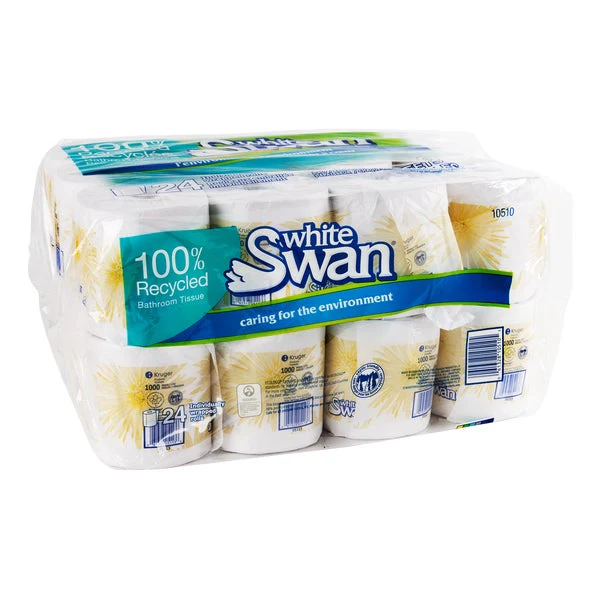 White Swan 1-ply Individually Wrapped Bathroom Tissue Rolls - Pack of 24  - Disposables, Restaurant Packaging and Take-Out Supplies - Canadian Distribution - Ships Free Within Canada on Orders Above CAD $199 - Image 2