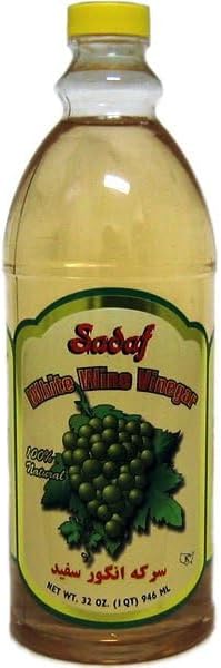 White Wine Vinegar -  Cooking and Food Enhancing - 3 x 946 ml Bottle  - Sadaf - Restaurant and Foodservice Ingredients - Canadian Distribution - Ships Free Within Canada on Orders Above CAD $199