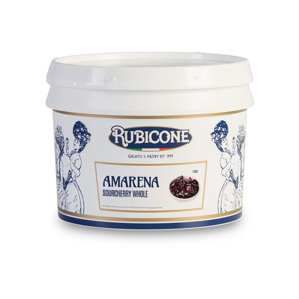 "PRE-ORDER" Whole Sour Cherry Sundae Dessert Topping - Case of 2 x 3 KG Buckets - Sour Cherry Amarena Whole Variegate - Rubicone Canada - Ships Free Within Canada on Orders Above CAD $199 - Image 2