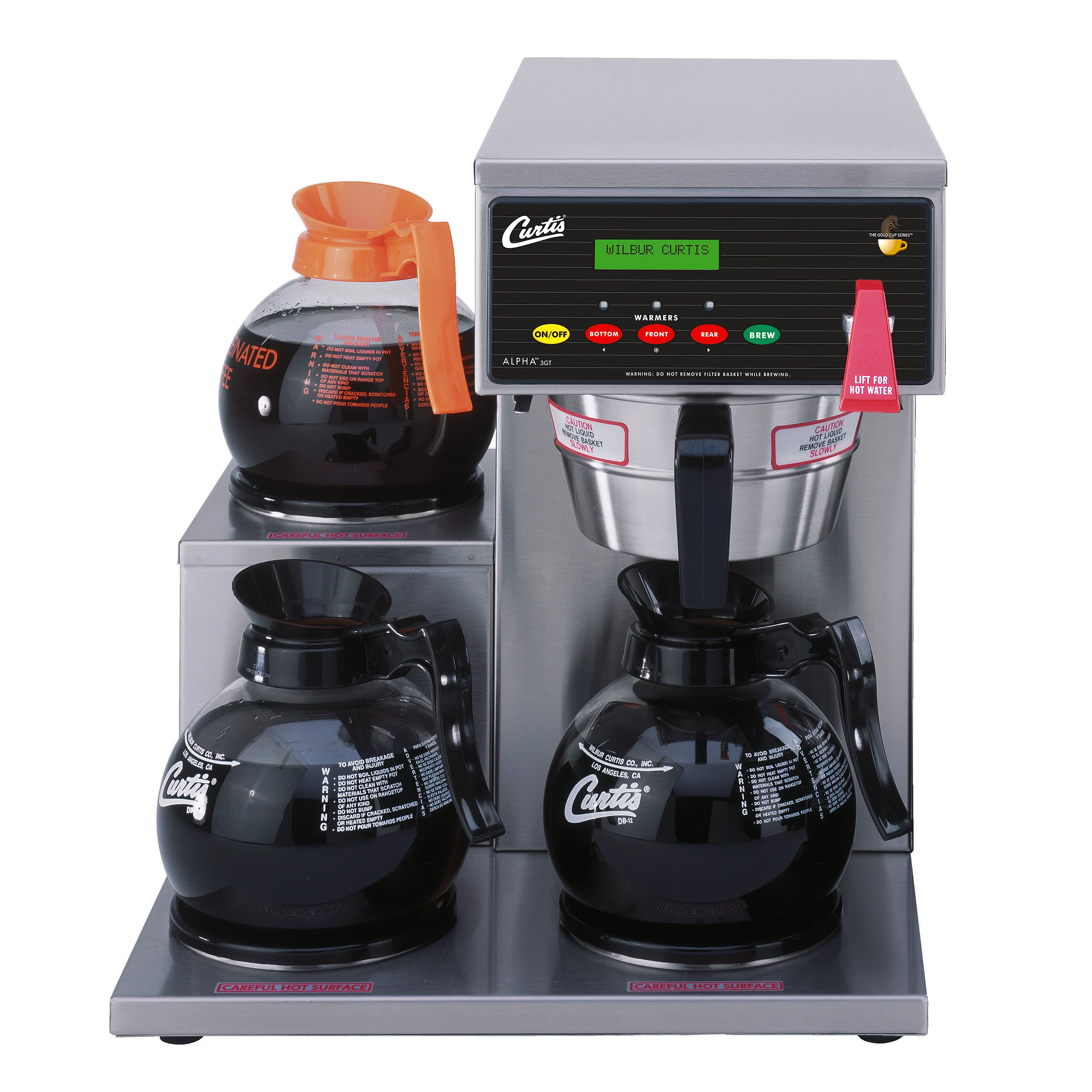 Wilbur Curtis ALP3GTL63A000 - G3 Alpha Decanter Coffee Brewers - 3 Decanter Station with 3 Lower Left Warmers - Image 2