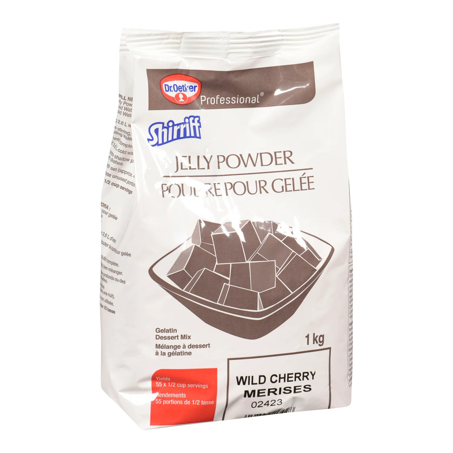 Wild Cherry Jelly Powder - 2 x 1 kg - Oetker - Shirriff - Baking Mixes and Ingredients - Canadian Distribution - Ships Free Within Canada on Orders Above CAD $199