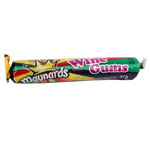 Wine Gum Rolls - 72 × 44 g - Maynards - Canadian Distribution - Ships Free Within Canada on Orders Above CAD $199