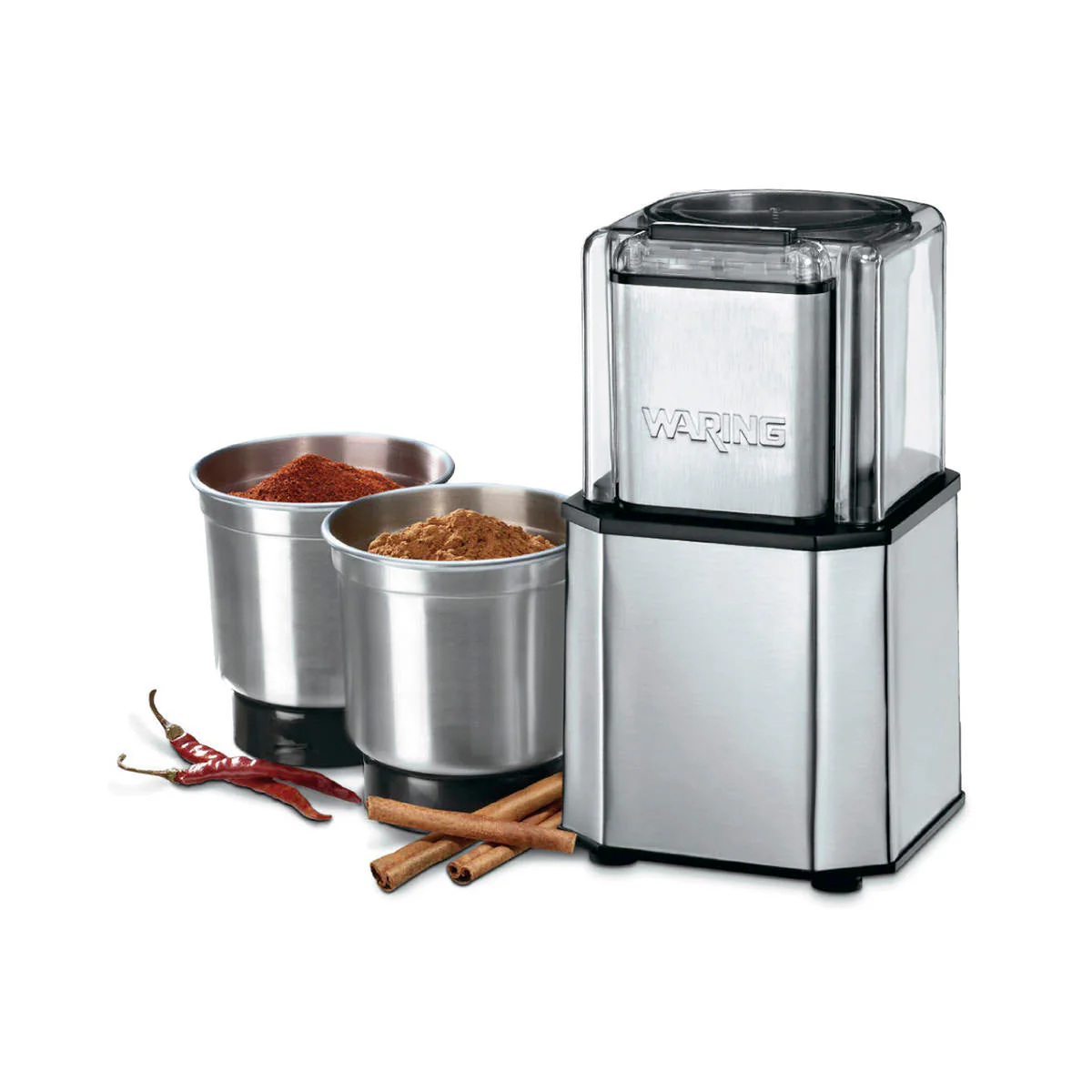 WSG30 - 1.5-Cup Commercial Heavy-Duty Spice Grinder w/ 3 Stainless Steel Cutter Bowl and Storage Lids by Waring Commercial - Image 4