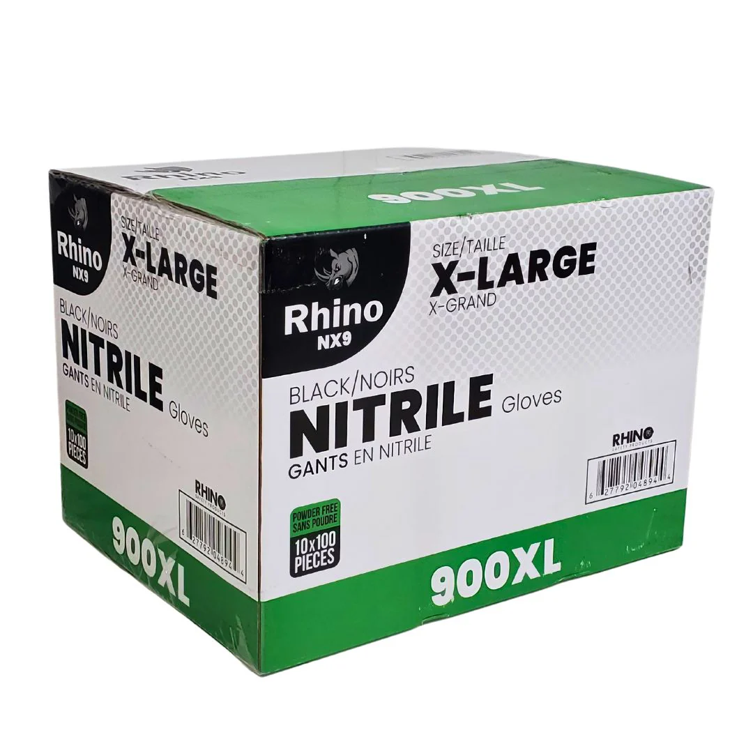 Rhino - NX9 - Black Nitrile Gloves - PF -  Extra Large - 900XL - Image 4