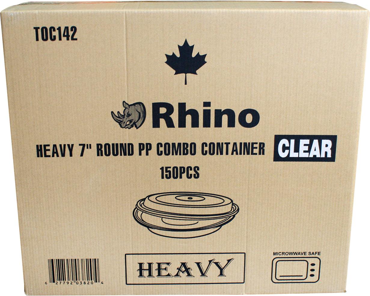 Rhino - Heavy 7" Round PP Combo Container - Clear - Image 4