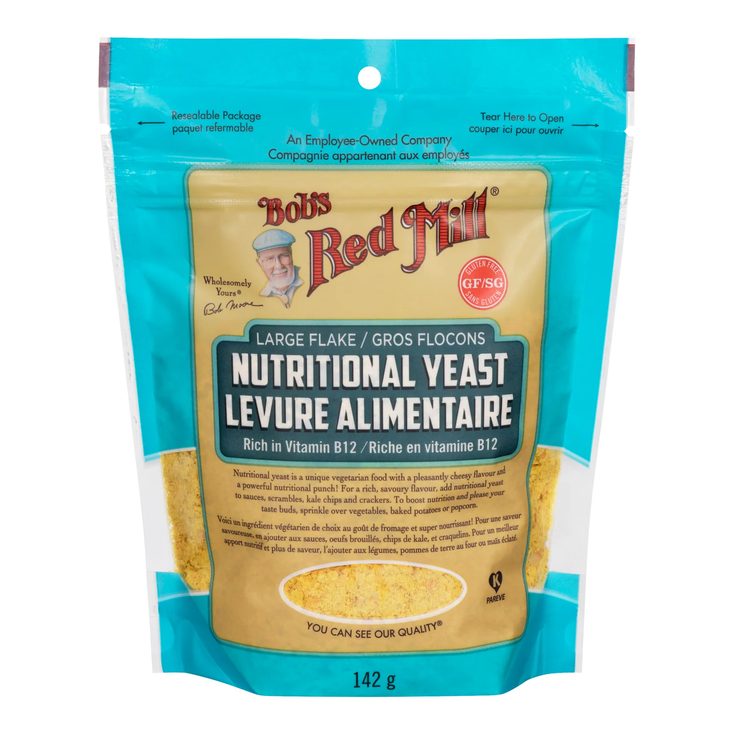 Yeast Dry Nutritional Bob's Red Mill - 4 x 142 g - Bob's Red Mill - Baking Mixes and Ingredients - Canadian Distribution - Ships Free Within Canada on Orders Above CAD $199