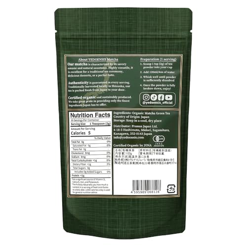 Yedoensis – Premium Organic Matcha – Japanese Green Tea – 100g - Canadian Distribution - Ships Free Within Canada on Orders Above CAD $199 - Image 9