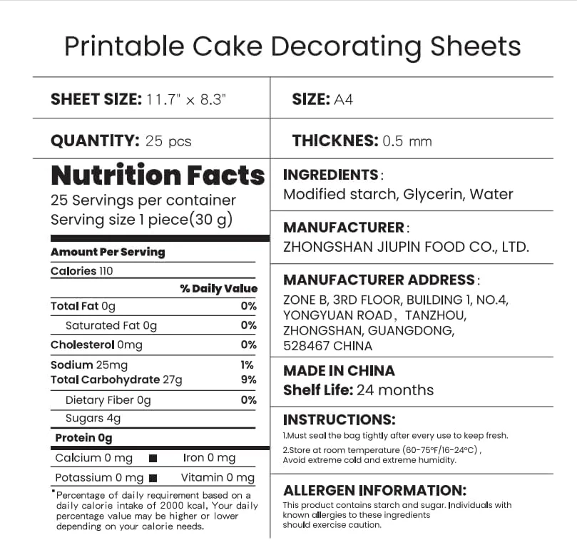 YouTook – Edible Frosting Sheets – A4 Printable – 25 Sheets - Canadian Distribution - Ships Free Within Canada on Orders Above CAD $199 - Image 3