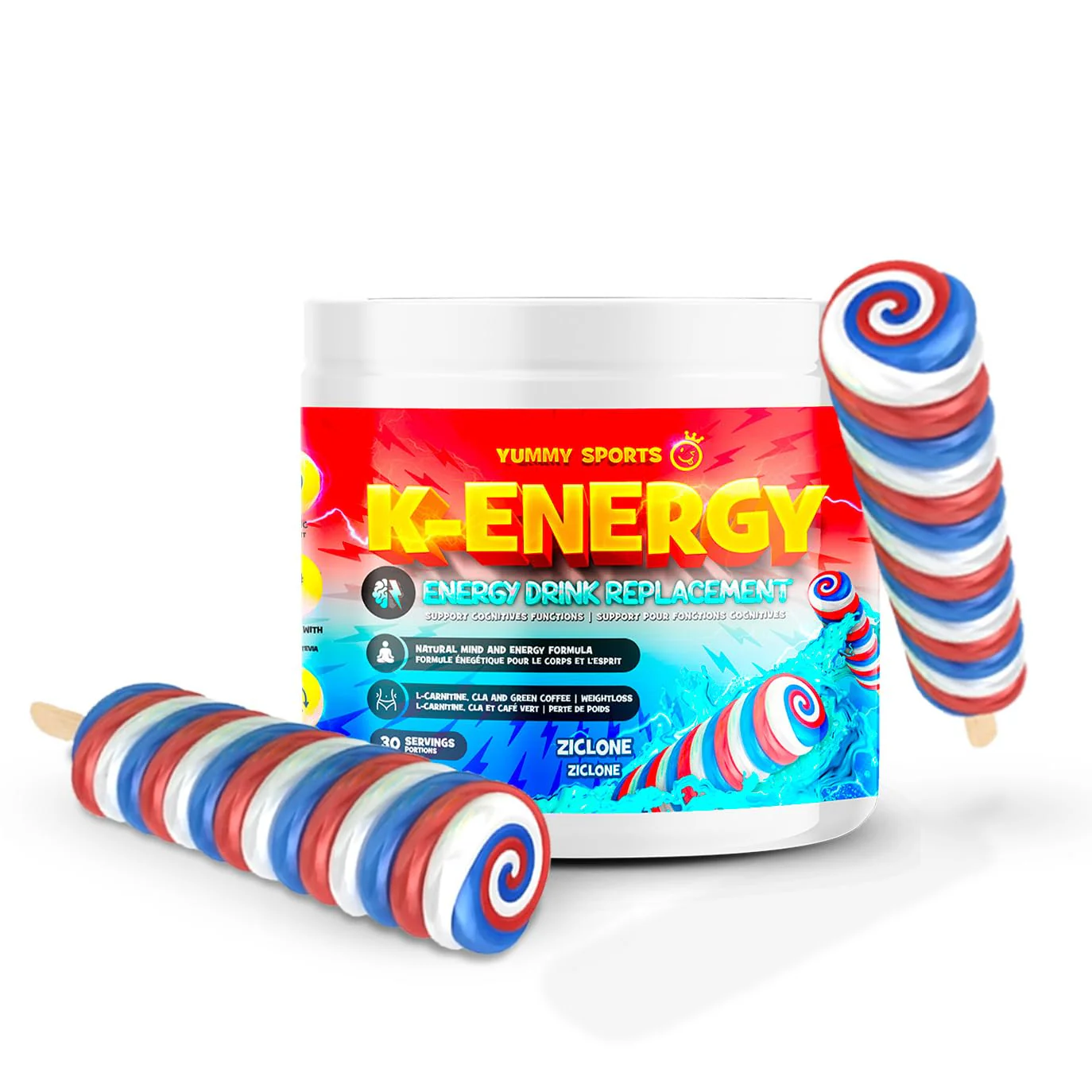Yummy Sports – K Energy Pre Workout – Ziclone – 30 Servings – Keto friendly - Canadian Distribution - Ships Free Within Canada on Orders Above CAD $199
