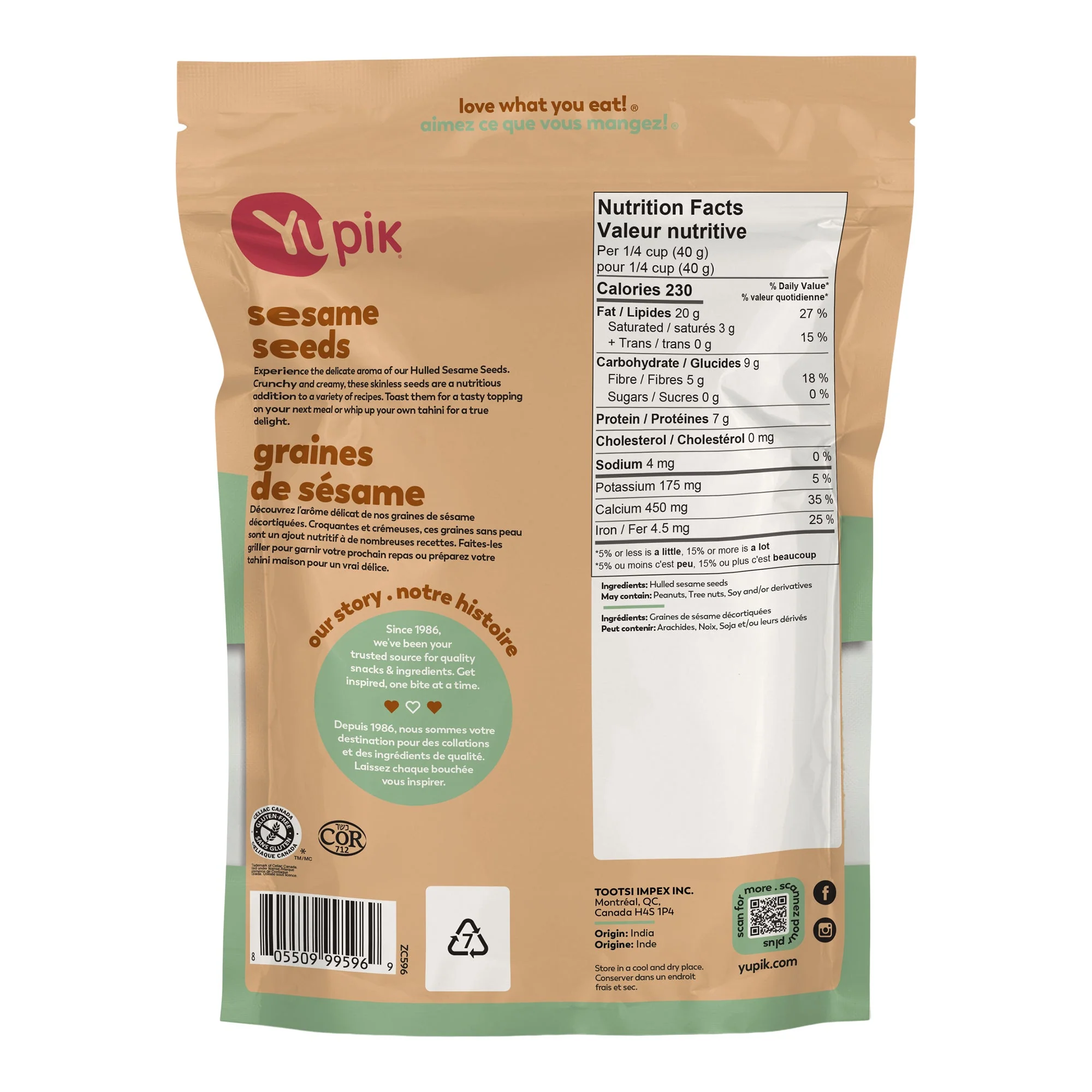 Yupik Hulled Sesame Seeds - 4 x 2 kg - Grocery and Food Items - Canadian Distribution - Ships Free Within Canada on Orders Above CAD $199 - Image 2