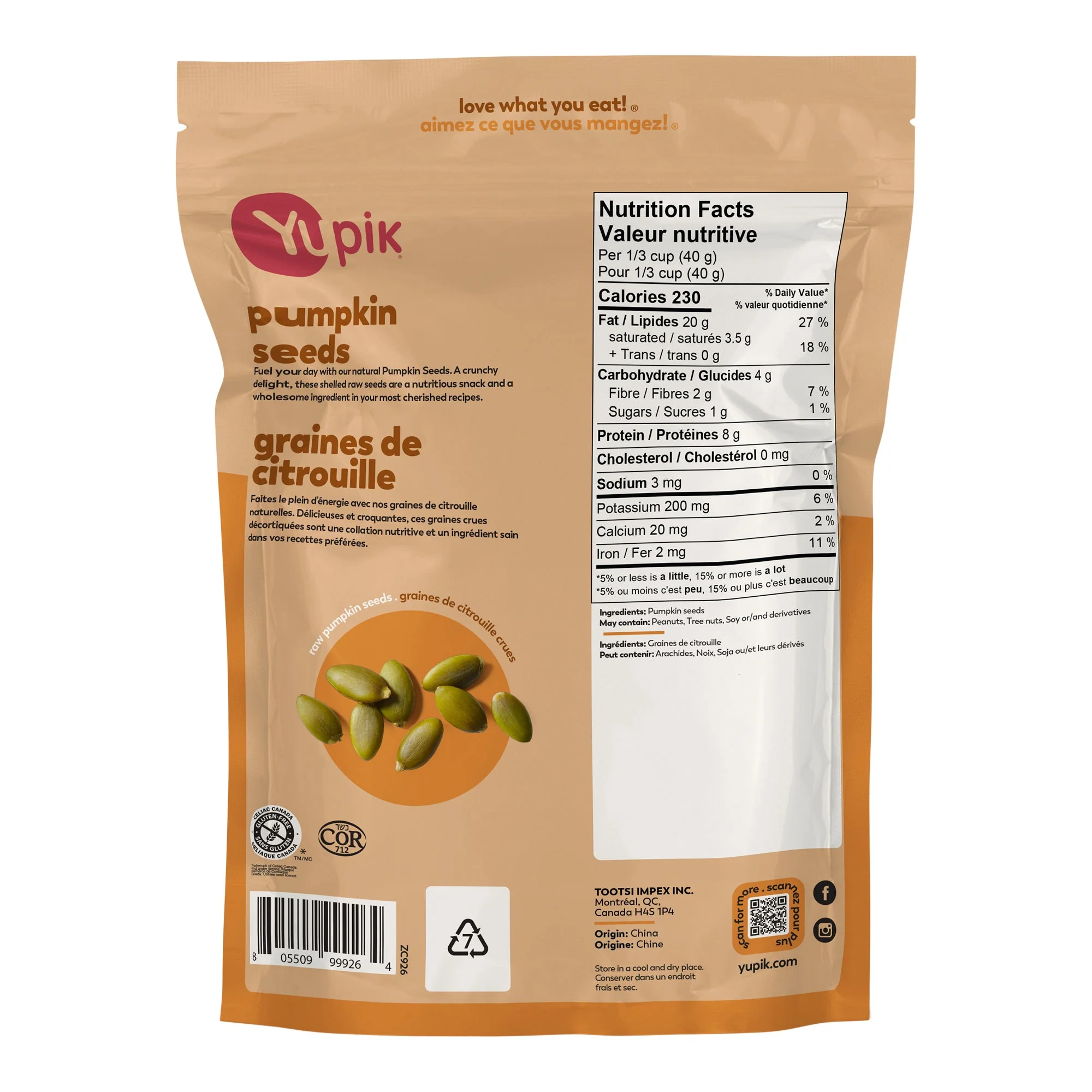 Yupik Pumpkin Seeds - 4 x 2 kg - Grocery and Food Items - Canadian Distribution - Ships Free Within Canada on Orders Above CAD $199