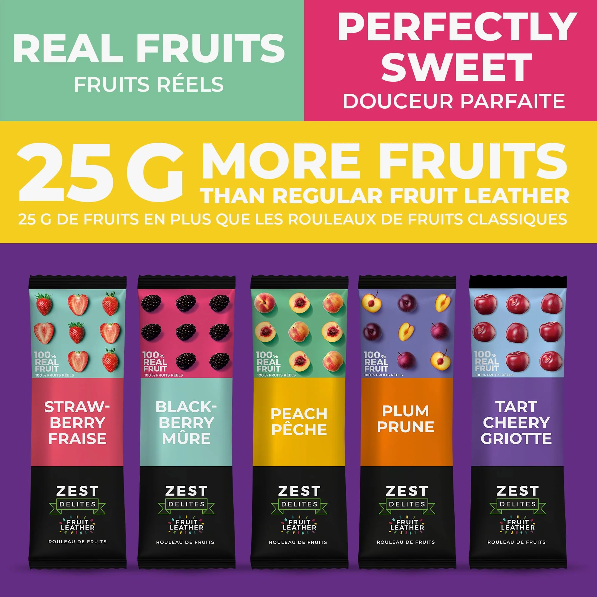 Zest Delites – Fruit Leather Lavashak – Mixed Fruit – 50 × 25g – Individually wrapped - Canadian Distribution - Ships Free Within Canada on Orders Above CAD $199 - Image 3